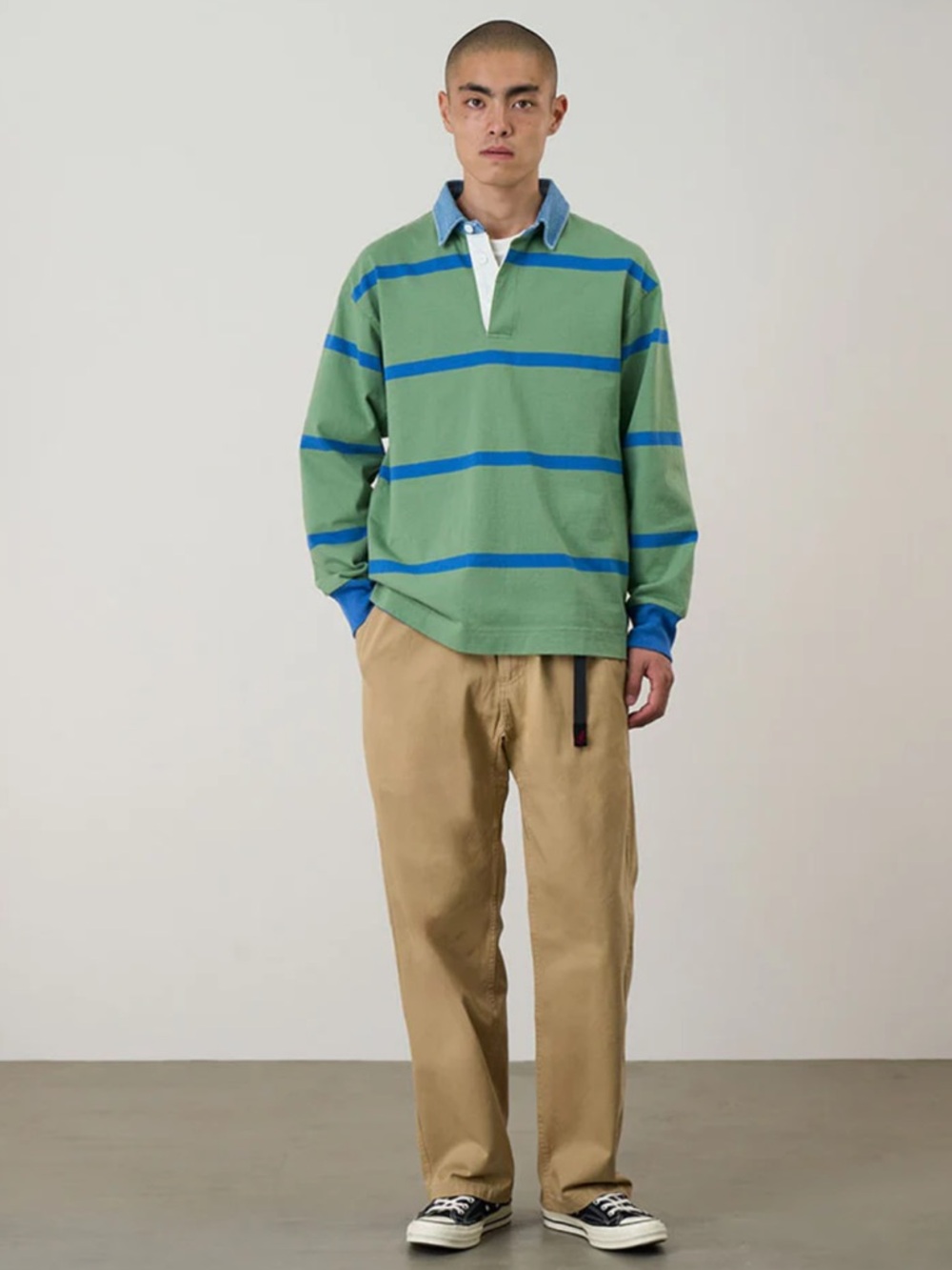 Only NY Relaxed Tan Chinos with Black Web Belt